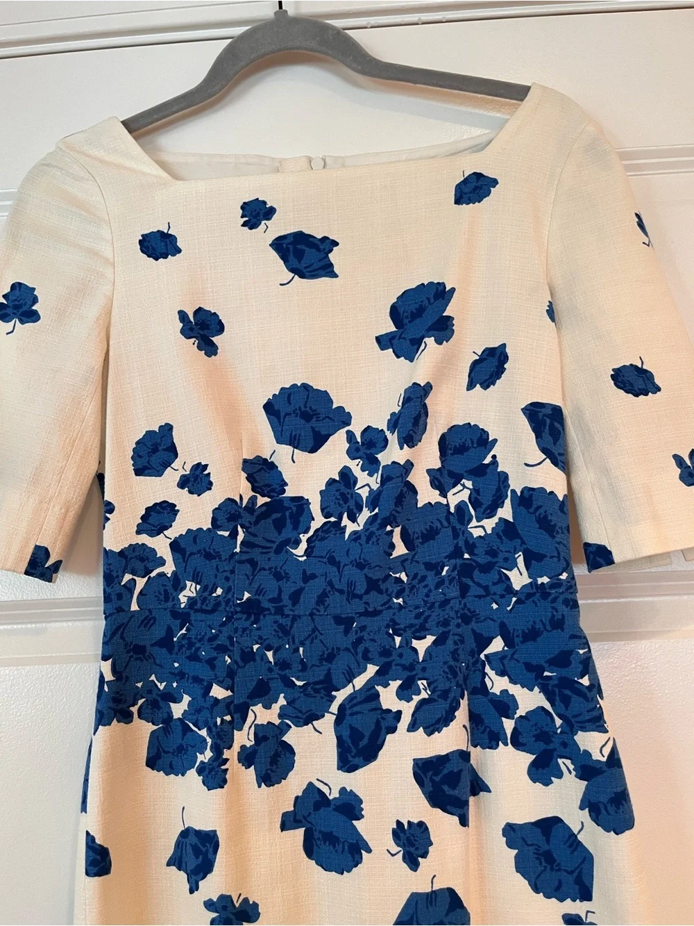L.K. Bennett Lasa Dress US 2 Blue White Poppy ASO Kate Middleton Floral Pristine - Picture 7 of 15